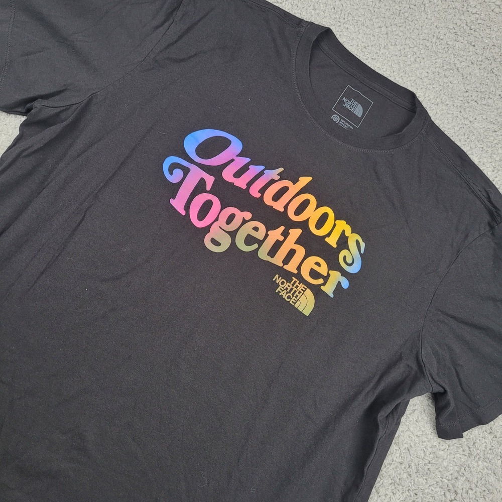 The North Face Outdoors Together Tee T Shirt Mens XL Rainbow Pride LGBTQ Black‎